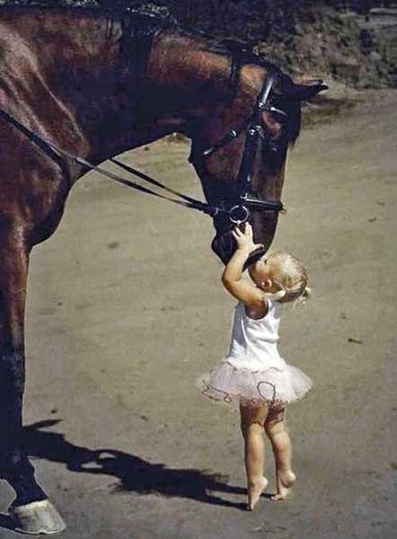 Little girls' dreams often include ballet and horses.