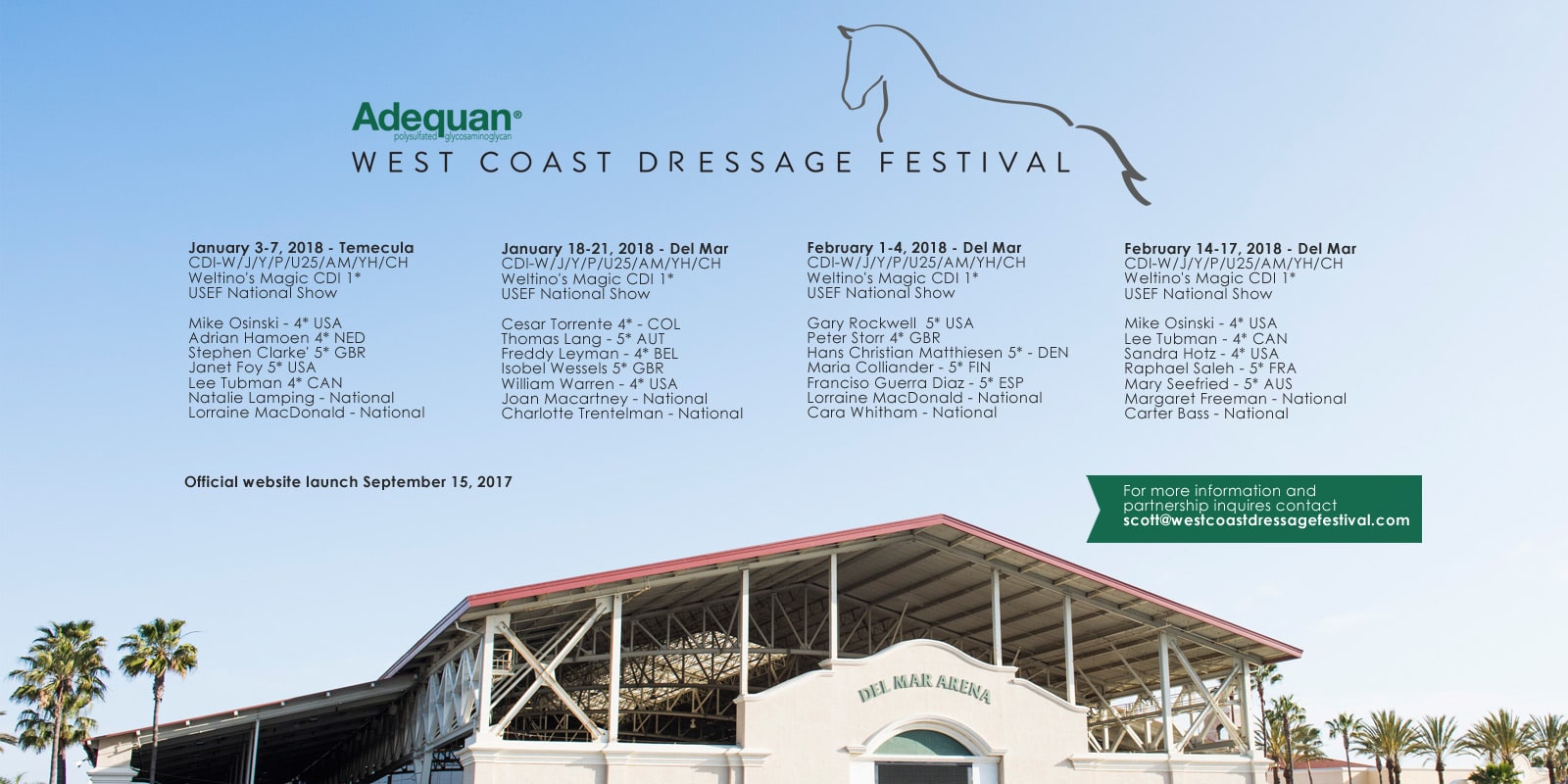 2018 Adequan West Coast Dressage Festival Judge Lineup